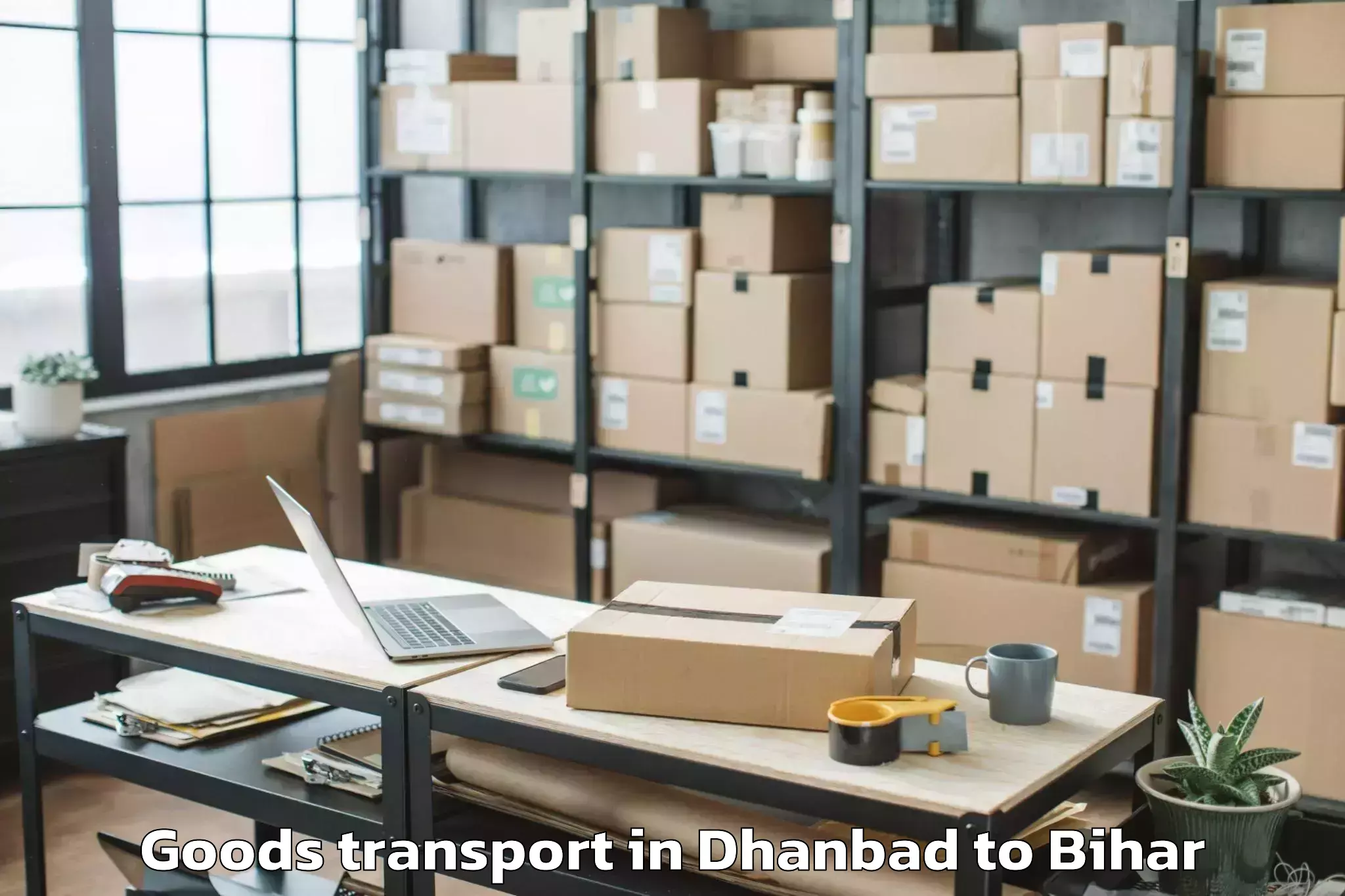 Easy Dhanbad to Bithan Goods Transport Booking